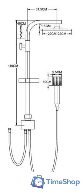 Душевая система  Wisent WP3500-2 - Изображение №5 — Интернет-магазин Time-Shop