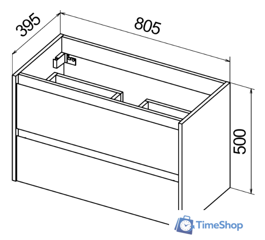  BelBagno Тумба под умывальник Kraft 39-800/390-2C-SO-RNN (rovere nebras.) - Изображение №3 — Интернет-магазин Time-Shop