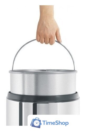 Корзина для бумаг Brabantia Waste Paper Bin 30 л (стальной полированный) - Изображение №6 — Интернет-магазин Time-Shop