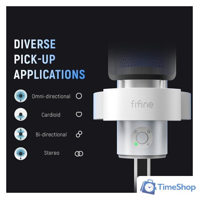 Проводной микрофон FIFINE A9 (белый) - Изображение №6 — Интернет-магазин Time-Shop