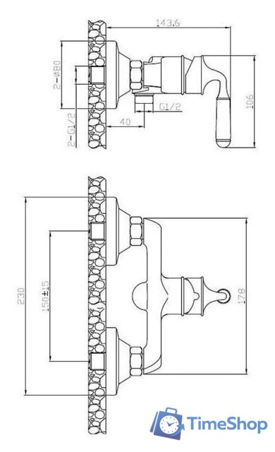 Смеситель Esko Prague PG 80 - Изображение №4 — Интернет-магазин Time-Shop