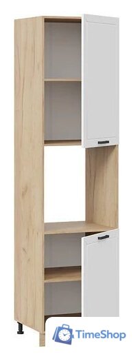 Шкаф напольный Трия Лорас 1ПВ6 с двумя дверями (дуб крафт золотой/холст белый) - Изображение №2 — Интернет-магазин Time-Shop