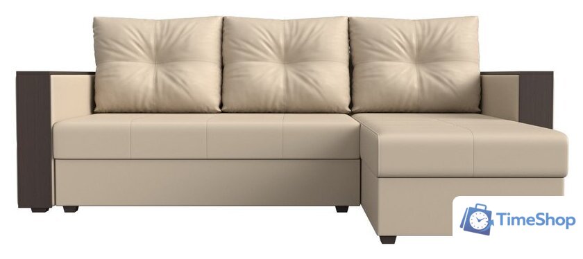 Угловой диван Лига диванов Валенсия Лайт правый (экокожа, бежевый) - Изображение №9 — Интернет-магазин Time-Shop