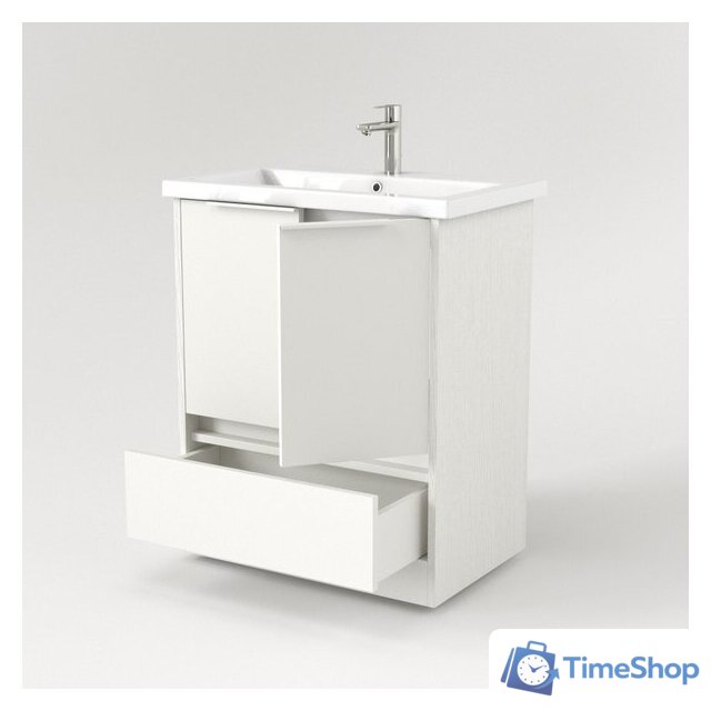  Дабер Тумба под умывальник 017 Andrea Elen 80 Т17.8А.0.5Б (белый древесный/ручка белая) - Изображение №3 — Интернет-магазин Time-Shop