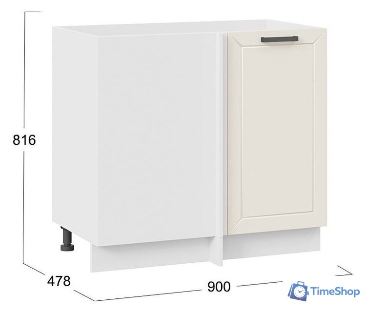 Шкаф напольный Трия Лорас 1Н9У (белый/холст брюле) - Изображение №3 — Интернет-магазин Time-Shop