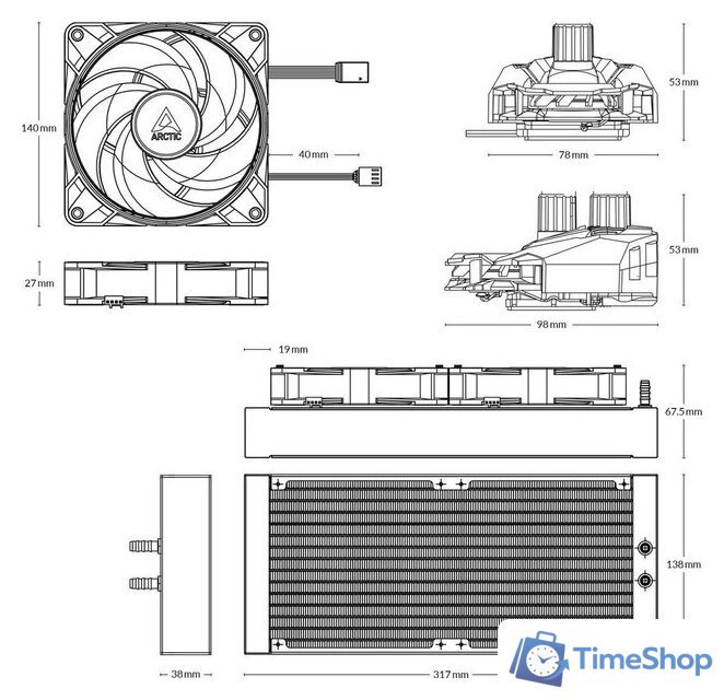 Система жидкостного охлаждения для процессора Arctic Liquid Freezer II 280 RGB + RGB Controller ACFRE00107A - Изображение №7 — Интернет-магазин Time-Shop