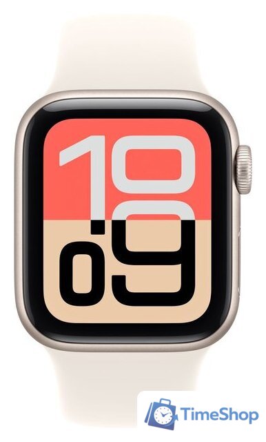 Умные часы Apple Watch SE 3 40 мм (алюминиевый корпус, звездный свет/звездный свет, спортивный силиконовый ремешок M/L) - Изображение №2 — Интернет-магазин Time-Shop