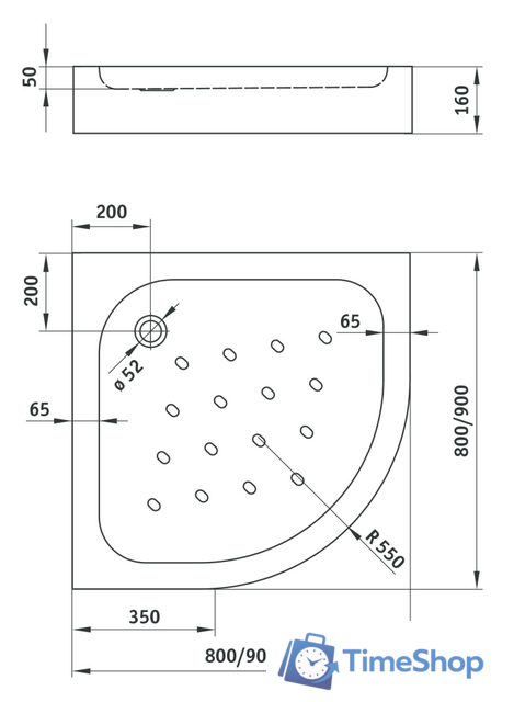 Душевой поддон Deante Standard New 80x80 KTA 054B - Изображение №3 — Интернет-магазин Time-Shop