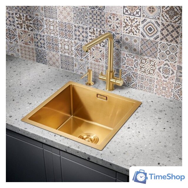 Кухонная мойка Milacio Denia 44 Steel MC.77438 (золотой) - Изображение №4 — Интернет-магазин Time-Shop