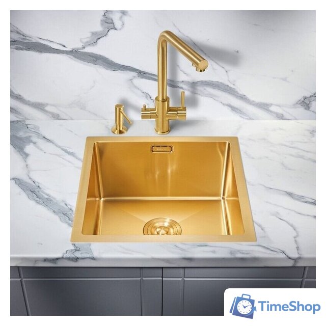 Кухонная мойка Milacio Denia 44 Steel MC.77438 (золотой) - Изображение №5 — Интернет-магазин Time-Shop
