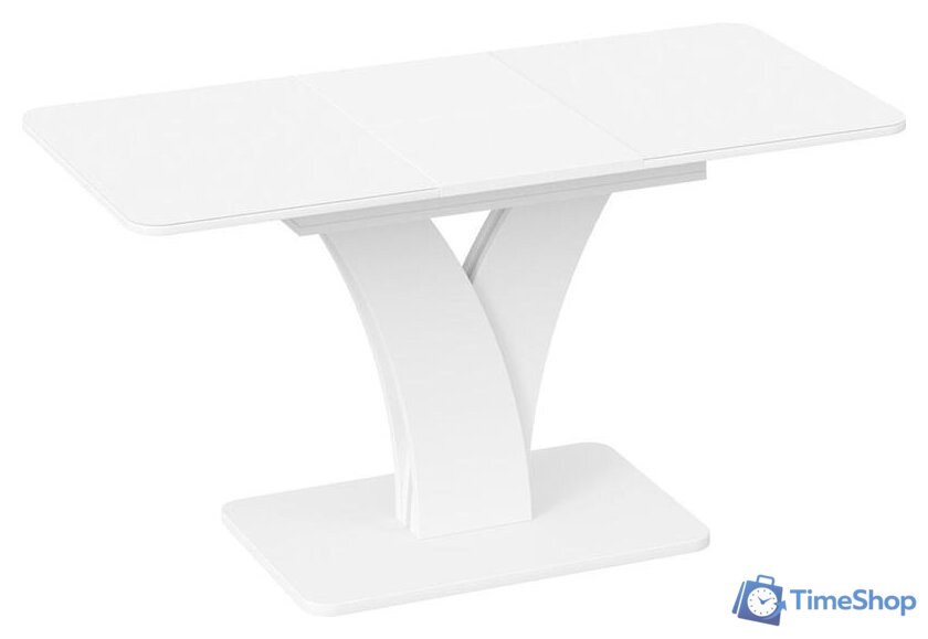Кухонный стол Трия Люксембург тип 2 (белый/стекло белое матовое) - Изображение №1 — Интернет-магазин Time-Shop