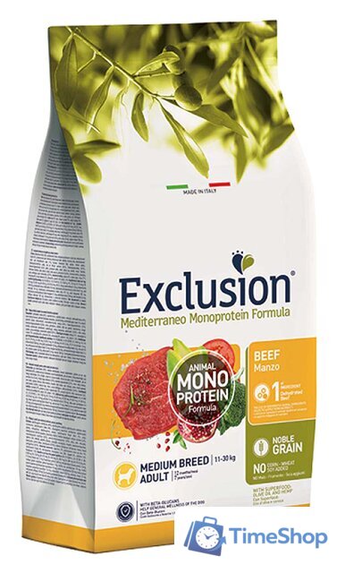 Сухой корм для собак Exclusion Monoprotein Beef Noble Grain для средних пород NGABM12 (12 кг) - Изображение №1 — Интернет-магазин Time-Shop