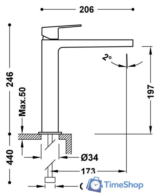 Смеситель Tres 21120301Om - Изображение №2 — Интернет-магазин Time-Shop