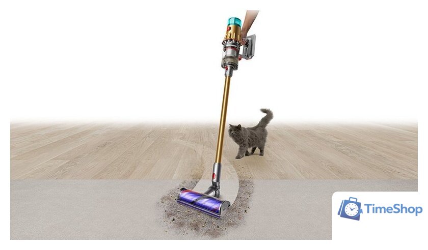 Пылесос Dyson V12 Detect Slim Absolute hepa (золотой) - Изображение №4 — Интернет-магазин Time-Shop