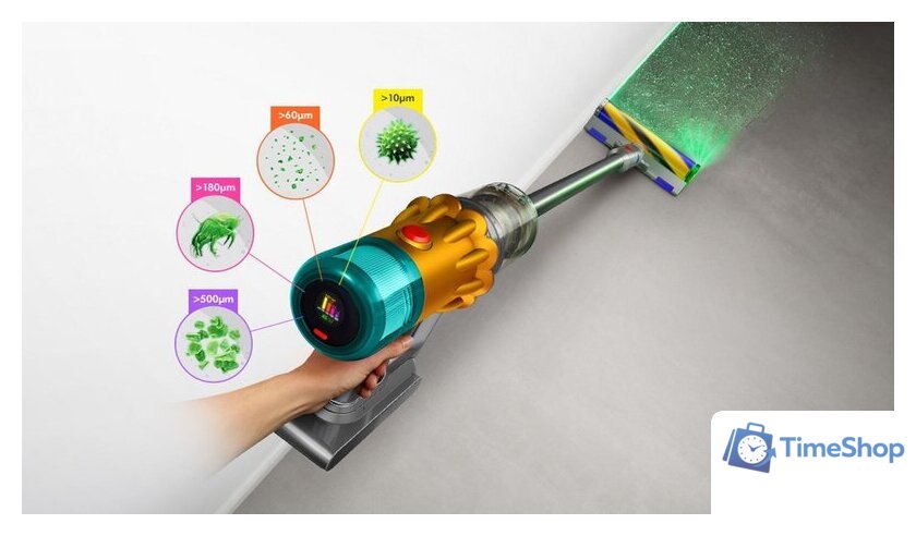Пылесос Dyson V12 Detect Slim Absolute hepa (золотой) - Изображение №8 — Интернет-магазин Time-Shop