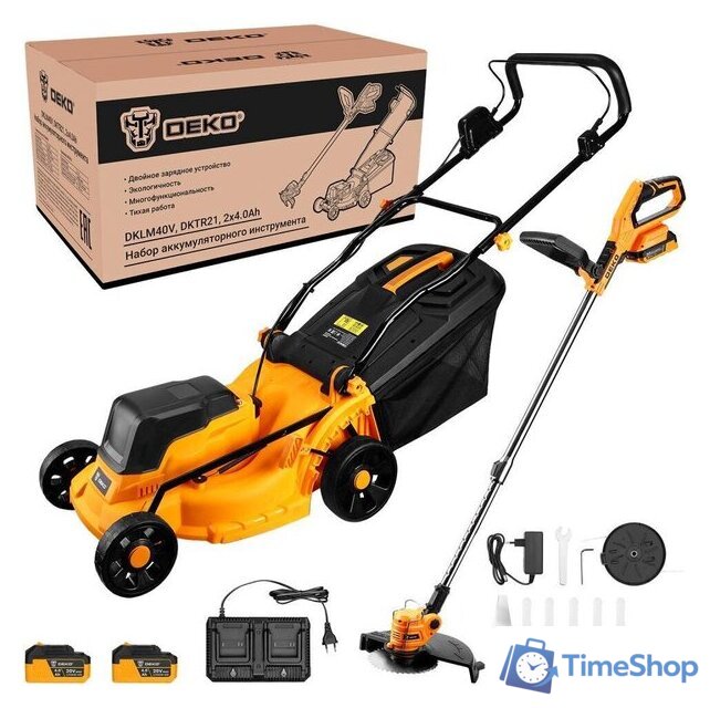  Deko DKLM40V и DKTR21 081-2035 (газонокосилка, триммер, 2 АКБ) - Изображение №1 — Интернет-магазин Time-Shop
