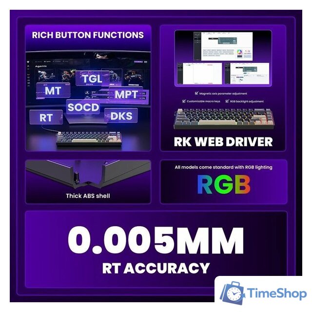 Клавиатура Royal Kludge RK68 HE Phantom (RK Mint) - Изображение №4 — Интернет-магазин Time-Shop