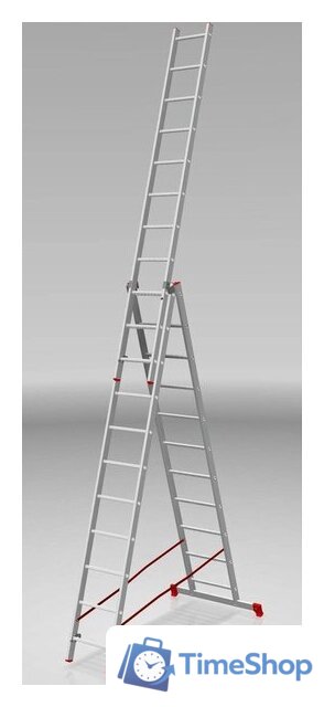 Лестница-стремянка Новая высота NV 223 алюминиевая трёхсекционная 3x11 ступеней - Изображение №3 — Интернет-магазин Time-Shop