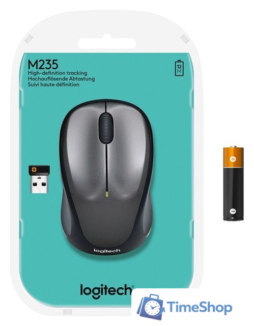 Мышь Logitech M235 Wireless Mouse (серый) [910-002201] - Изображение №7 — Интернет-магазин Time-Shop