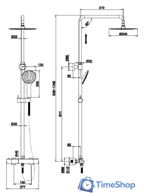 Душевая система  Cersanit Brasko 63066 - Изображение №11 — Интернет-магазин Time-Shop