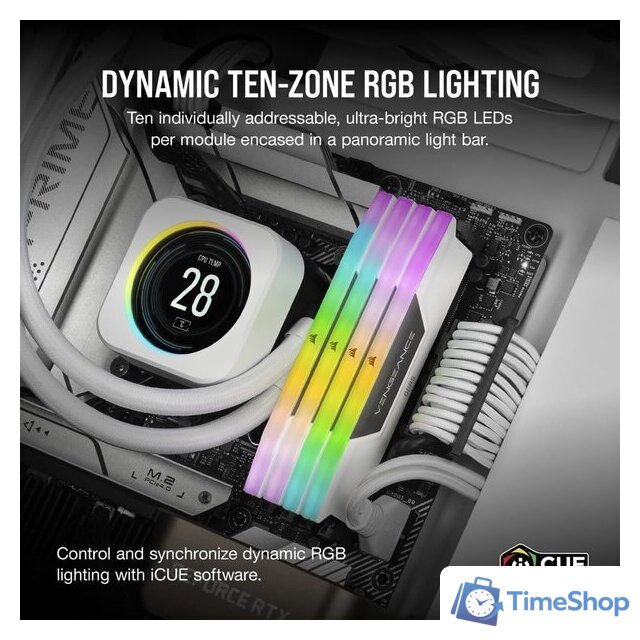 Оперативная память Corsair Vengeance RGB 2x32ГБ DDR5 5600 МГц CMH64GX5M2B5600C40W - Изображение №3 — Интернет-магазин Time-Shop