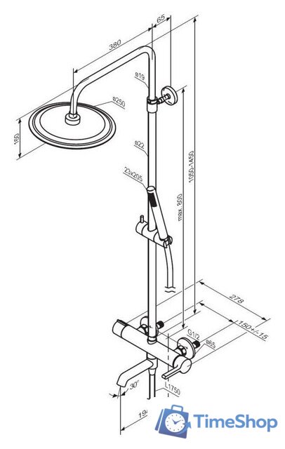 Душевая система  Damixa Scandinavian Pure 936740000 - Изображение №7 — Интернет-магазин Time-Shop