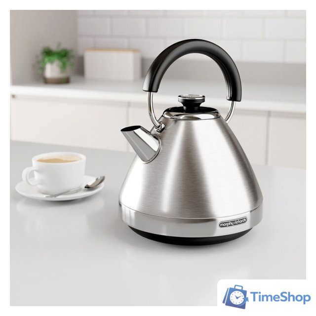 Электрический чайник Morphy Richards Venture Pyramid Silver 100130 - Изображение №3 — Интернет-магазин Time-Shop