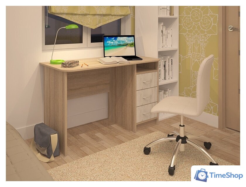 Стол Интерлиния СК-001 (дуб сонома/дуб белый) - Изображение №1 — Интернет-магазин Time-Shop