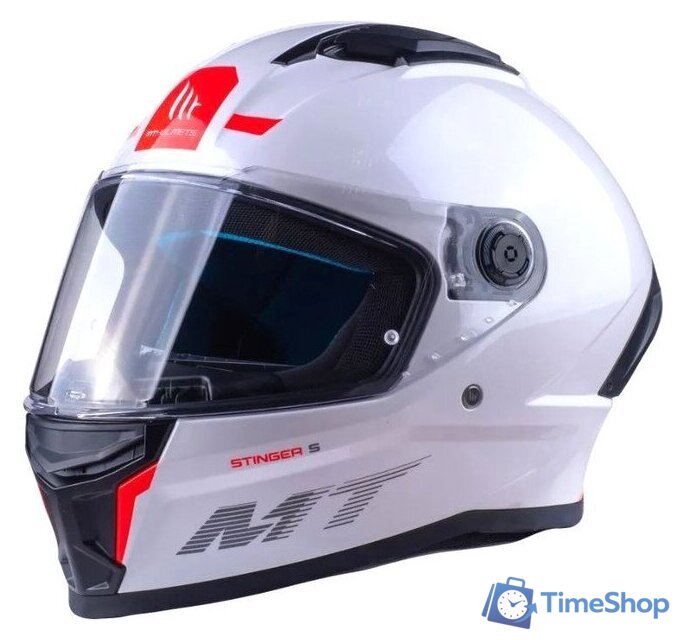 Мотошлем MT Helmets Stinger 2 Solid (XL, белый перламутр) - Изображение №1 — Интернет-магазин Time-Shop