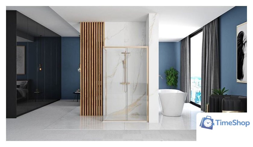 Душевой уголок Rea Solar 90x90 (золото/прозрачное стекло) - Изображение №7 — Интернет-магазин Time-Shop