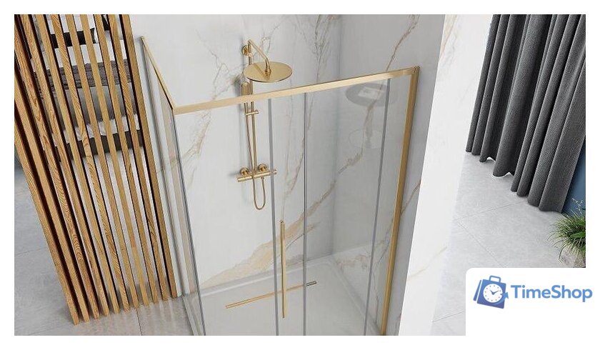 Душевой уголок Rea Solar 90x90 (золото/прозрачное стекло) - Изображение №3 — Интернет-магазин Time-Shop