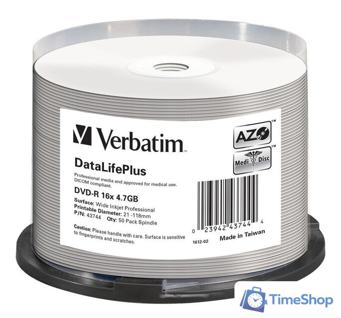 DVD-R диск Verbatim 4.7GB 16x 43744 (50 шт.) - Изображение №1 — Интернет-магазин Time-Shop