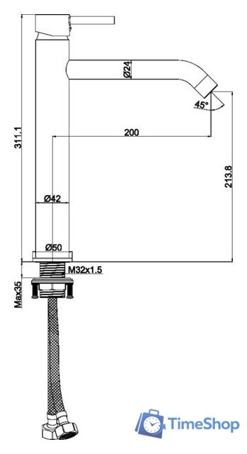 Смеситель Maxonor Pure Life PL1187 - Изображение №2 — Интернет-магазин Time-Shop