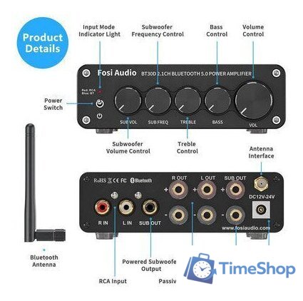 Усилитель мощности Fosi Audio BT30D (24V) - Изображение №2 — Интернет-магазин Time-Shop