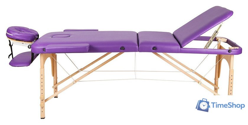 Массажный стол Atlas Sport 60 см складной 3-с деревянный (фиолетовый) - Изображение №3 — Интернет-магазин Time-Shop