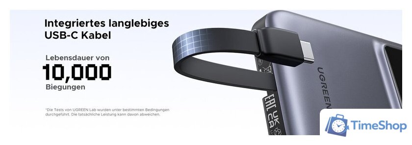 Внешний аккумулятор Ugreen PB511 10000mAh (серый) - Изображение №4 — Интернет-магазин Time-Shop