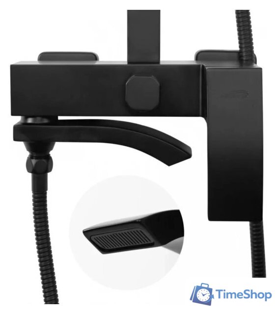 Душевая система  Hansberge H5077 (черный матовый) - Изображение №4 — Интернет-магазин Time-Shop