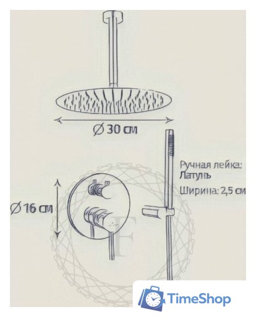 Душевая система  Filarete Roun FL1024 (никель) - Изображение №17 — Интернет-магазин Time-Shop