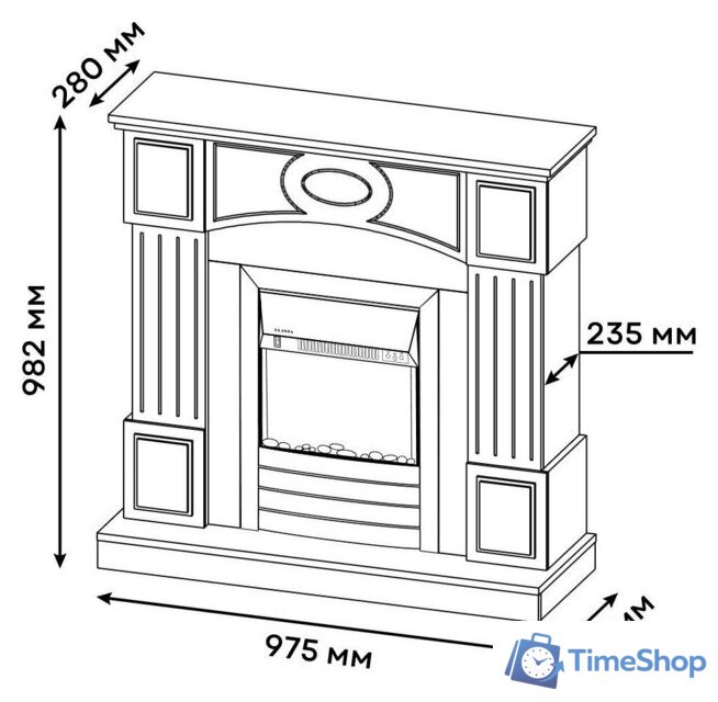 Каминокомплект Planta PORT005W-FS600B - Изображение №2 — Интернет-магазин Time-Shop