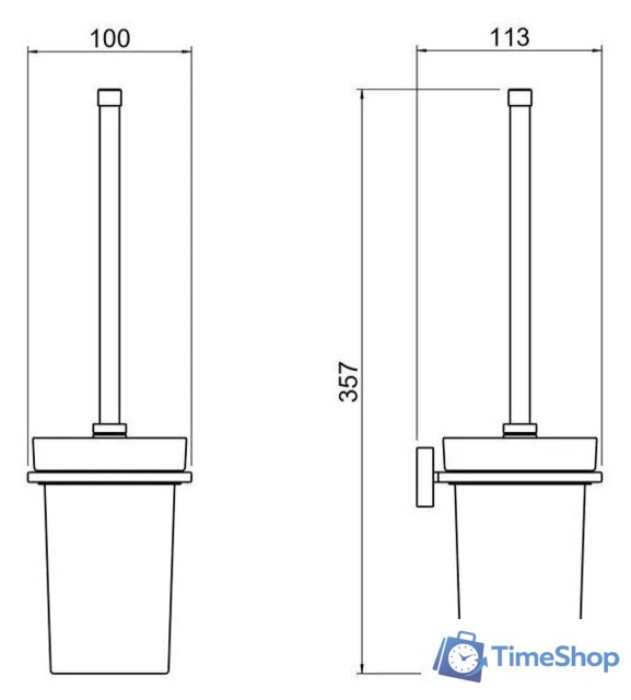 Ершик для унитаза Aquatek Либра AQ4310MB (черный матовый) - Изображение №5 — Интернет-магазин Time-Shop