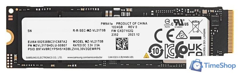 SSD Samsung PM9A1a 1TB MZVL21T0HDLU-00B07 - Изображение №2 — Интернет-магазин Time-Shop
