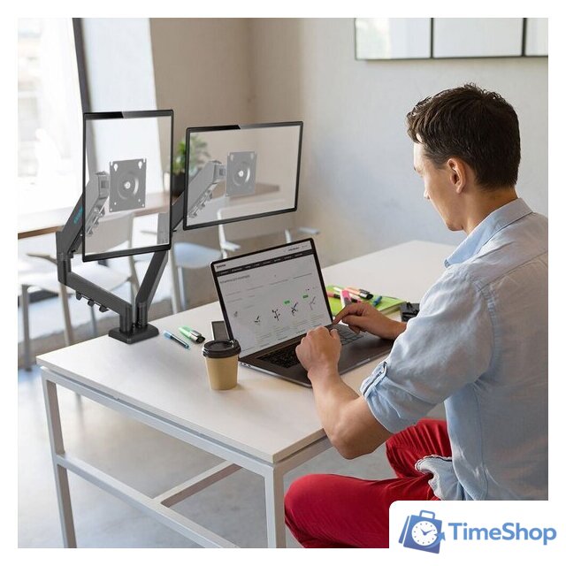 Кронштейн для монитора Kromax Office-14 (черный) - Изображение №2 — Интернет-магазин Time-Shop