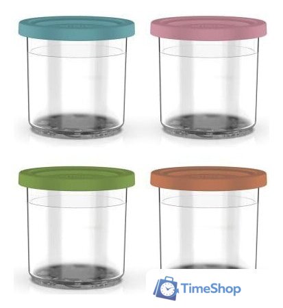 Контейнер  Ninja Ice Cream Maker Dessert Tubs with Coloured Lids XSKPNTLID4 (4 шт) - Изображение №1 — Интернет-магазин Time-Shop