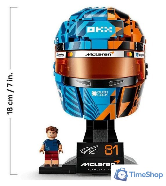 Конструктор LEGO Editions 43017 Шлем McLaren Mastercard F1 Team Oscar Piastri Helmet - Изображение №6 — Интернет-магазин Time-Shop