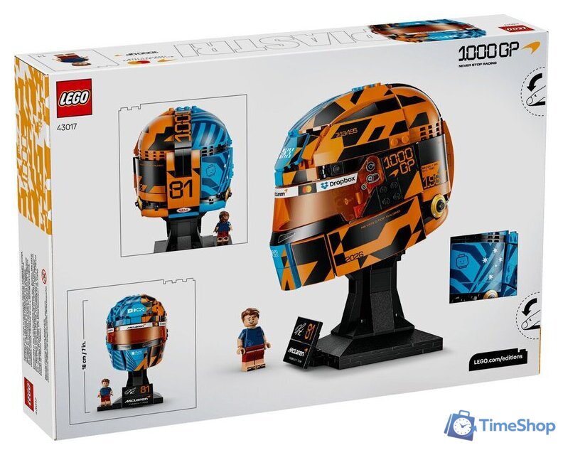 Конструктор LEGO Editions 43017 Шлем McLaren Mastercard F1 Team Oscar Piastri Helmet - Изображение №12 — Интернет-магазин Time-Shop