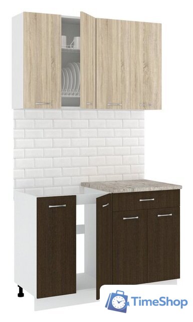 Готовая кухня Кортекс-мебель Корнелия Лира-лайт 1.2м (дуб сонома/венге/марсель) - Изображение №1 — Интернет-магазин Time-Shop