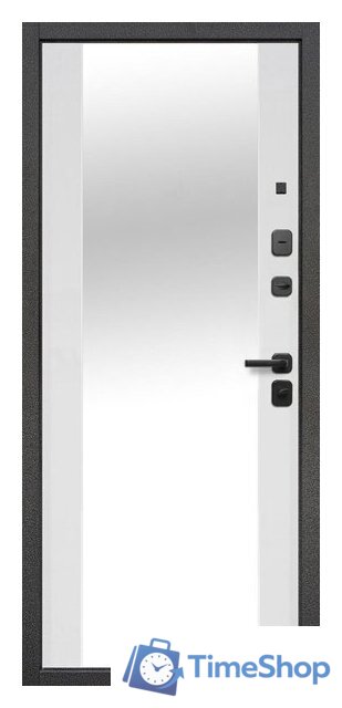 Металлическая дверь Guard Зеркало серебристый/белый матовый (86x205, правая) - Изображение №3 — Интернет-магазин Time-Shop