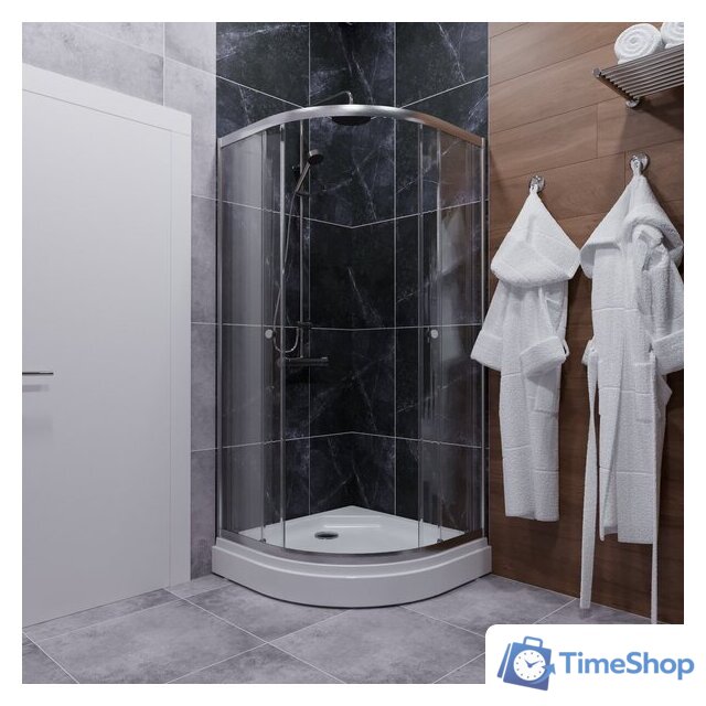 Душевой уголок Triton Альфа-Хром 90х90 (с поддоном) - Изображение №5 — Интернет-магазин Time-Shop