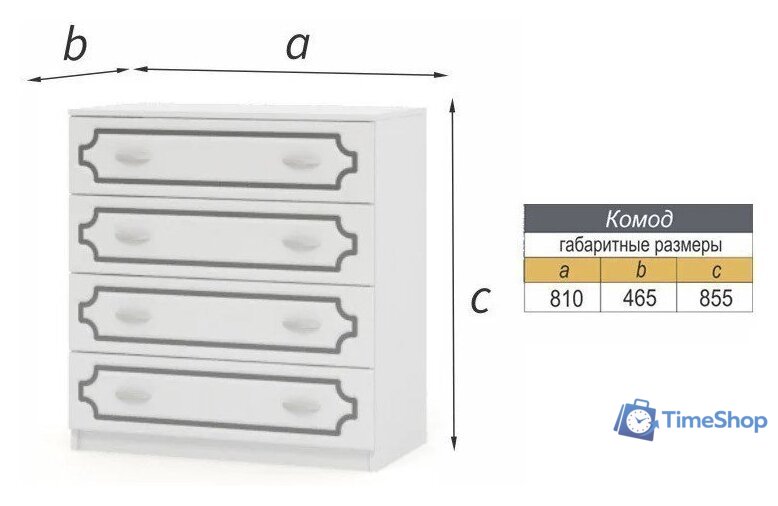 Комод Bravo Мебель Лак (белый-белый жемчуг) - Изображение №2 — Интернет-магазин Time-Shop