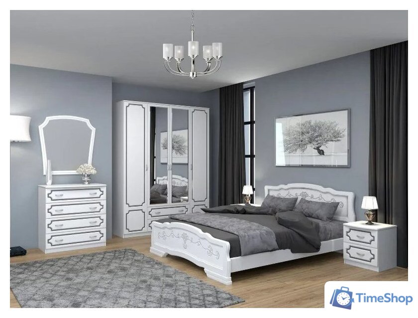 Комод Bravo Мебель Лак (белый-белый жемчуг) - Изображение №3 — Интернет-магазин Time-Shop